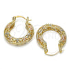 Oro Laminado Small Hoop, Gold Filled Style Polished, Tricolor, 02.102.0018.25