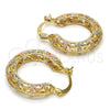 Oro Laminado Small Hoop, Gold Filled Style Polished, Tricolor, 02.102.0018.25