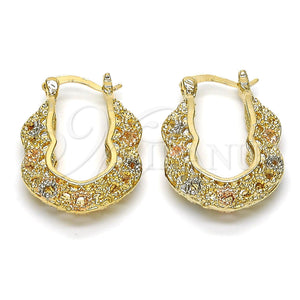 Gold Filled Hoop Earrings — Small Hoop Polished Tricolor 02. — main product view — SKU 116073 | Oro Laminado aretes de aro — Small Hoop pulido Tricolor 02. — SKU 116073