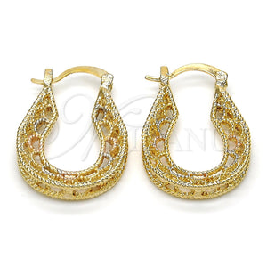 Gold Filled Hoop Earrings — Small Hoop Polished Tricolor 02. — main product view — SKU 116076 | Oro Laminado aretes de aro — Small Hoop pulido Tricolor 02. — SKU 116076