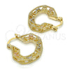 Oro Laminado Small Hoop, Gold Filled Style Polished, Tricolor, 02.102.0032.25
