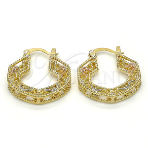 Gold Filled Hoop Earrings — Small Hoop Polished Tricolor 02. — main product view — SKU 116077 | Oro Laminado aretes de aro — Small Hoop pulido Tricolor 02. — SKU 116077