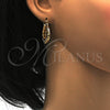 Oro Laminado Small Hoop, Gold Filled Style Greek Key Design, Polished, Tricolor, 02.102.0033.25