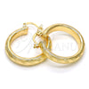 Oro Laminado Medium Hoop, Gold Filled Style Diamond Cutting Finish, Golden Finish, 02.170.0185.30