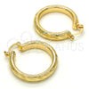 Oro Laminado Medium Hoop, Gold Filled Style Diamond Cutting Finish, Golden Finish, 02.170.0185.30