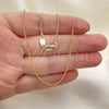 Oro Laminado Basic Necklace, Gold Filled Style Rolo Design, Polished, Golden Finish, 04.65.0180.18 (01 MM Thickness, 18 Inches Length)