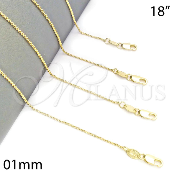 Gold Filled Necklace — Basic Necklace Rolo Design Polished 04.65. 01 MM — main product view — SKU 116092 | Oro Laminado collar — básico Necklace Rolo diseño pulido 04.65. 01 MM — SKU 116092