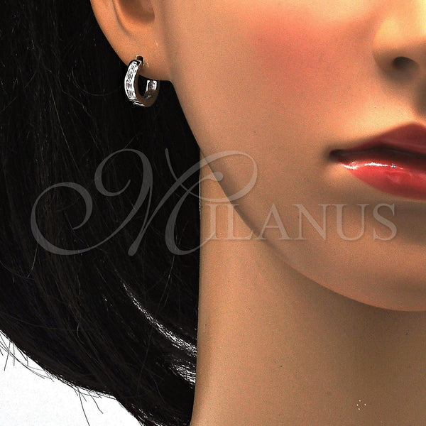 Sterling Silver Hoop Earrings — Huggie Hoop Polished 02. — alternate product view — SKU 116096 | Plata 925 aretes de aro — Huggie Hoop pulido 02. — SKU 116096