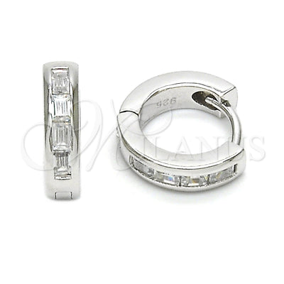Sterling Silver Hoop Earrings — Huggie Hoop Polished 02. for wholesale, main product view