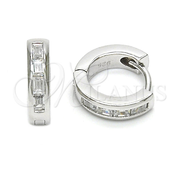 Sterling Silver Hoop Earrings — Huggie Hoop Polished 02. — main product view — SKU 116096 | Plata 925 aretes de aro — Huggie Hoop pulido 02. — SKU 116096