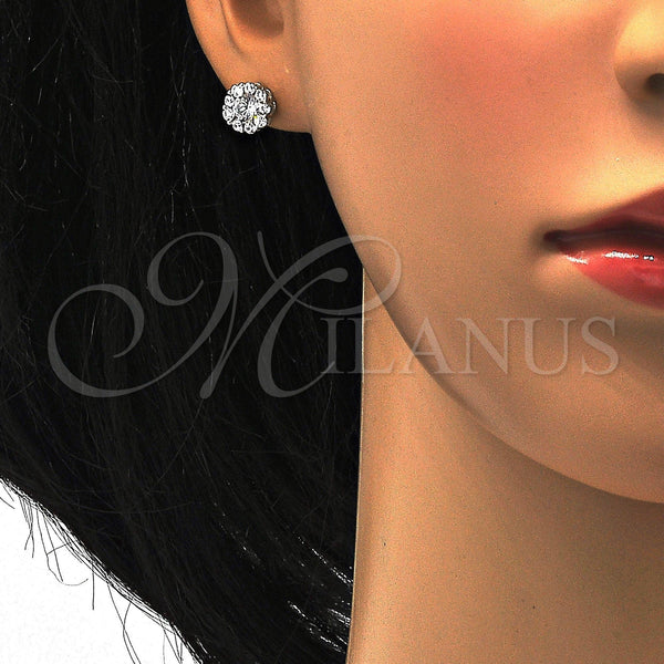 Sterling Silver Ring — Stud Earring with White Cubic Zirconia Polished 02. — alternate product view — SKU 116109 | Plata 925 anillo — Stud Earring with blanco Cubic Zirconia pulido 02. — SKU 116109