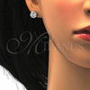 Sterling Silver Stud Earring, with White Cubic Zirconia, Polished, Rhodium Finish, 02.186.0021