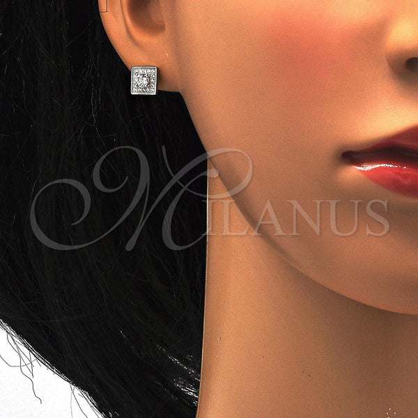 Sterling Silver Ring — Stud Earring with White Cubic Zirconia and White — alternate product view — SKU 116111 | Plata 925 anillo — Stud Earring with blanco Cubic Zirconia and blanco — SKU 116111