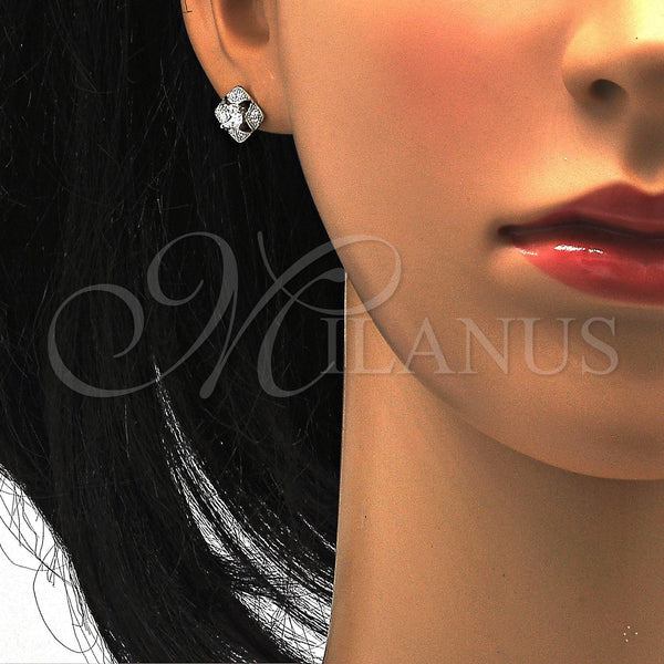 Sterling Silver Ring — Stud Earring with White Cubic Zirconia and White — alternate product view — SKU 116115 | Plata 925 anillo — Stud Earring with blanco Cubic Zirconia and blanco — SKU 116115
