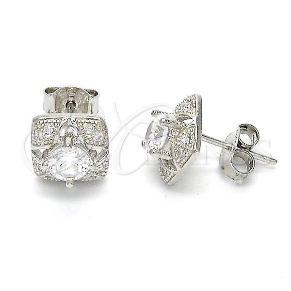 Sterling Silver Ring — Stud Earring with White Cubic Zirconia and White — main product view — SKU 116115 | Plata 925 anillo — Stud Earring with blanco Cubic Zirconia and blanco — SKU 116115