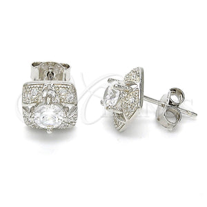 Sterling Silver Ring — Stud Earring with White Cubic Zirconia and White — main product view — SKU 116115 | Plata 925 anillo — Stud Earring with blanco Cubic Zirconia and blanco — SKU 116115