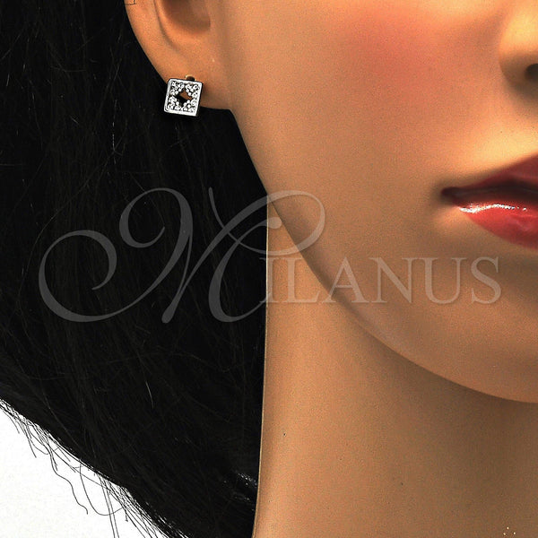 Sterling Silver Ring — Stud Earring with White Cubic Zirconia Polished 02. — alternate product view — SKU 116118 | Plata 925 anillo — Stud Earring with blanco Cubic Zirconia pulido 02. — SKU 116118