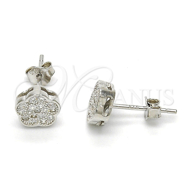 Sterling Silver Ring — Stud Earring Flower Design with White Cubic Zirconia — main product view — SKU 116120 | Plata 925 anillo — Stud Earring flor diseño with blanco Cubic Zirconia — SKU 116120