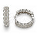 Sterling Silver Huggie Hoop, with White Cubic Zirconia, Polished, Rhodium Finish, 02.186.0037.15