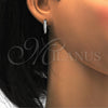 Sterling Silver Huggie Hoop, with White Cubic Zirconia, Polished, Rhodium Finish, 02.186.0052.15