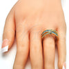 Oro Laminado Multi Stone Ring, Gold Filled Style with Aquamarine and White Cubic Zirconia, Polished, Golden Finish, 01.210.0045.13.08 (Size 8)