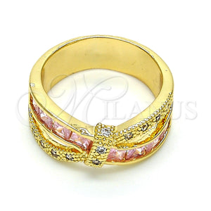 Gold Filled Ring — Multi Stone Ring with Pink and White Cubic — main product view — SKU 116173 | Oro Laminado anillo — Multi Stone Ring with Pink and blanco Cubic — SKU 116173