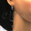 Oro Laminado Huggie Hoop, Gold Filled Style with Garnet and White Cubic Zirconia, Polished, Golden Finish, 02.237.0004.2.20