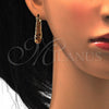 Oro Laminado Small Hoop, Gold Filled Style Greek Key Design, Polished, Tricolor, 02.102.0013.20