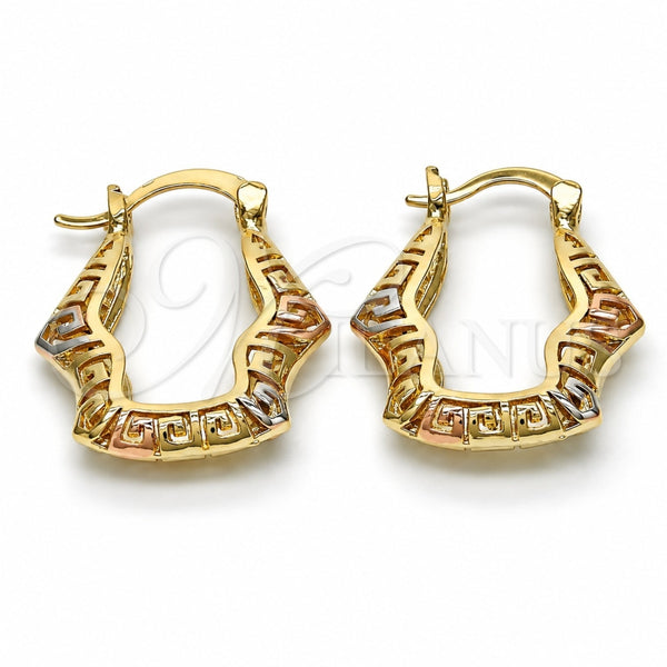 Oro Laminado Small Hoop, Gold Filled Style Polished, Tricolor, 02.102.0028.25