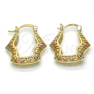 Gold Filled Hoop Earrings — Small Hoop Polished Tricolor 02. — main product view — SKU 116205 | Oro Laminado aretes de aro — Small Hoop pulido Tricolor 02. — SKU 116205