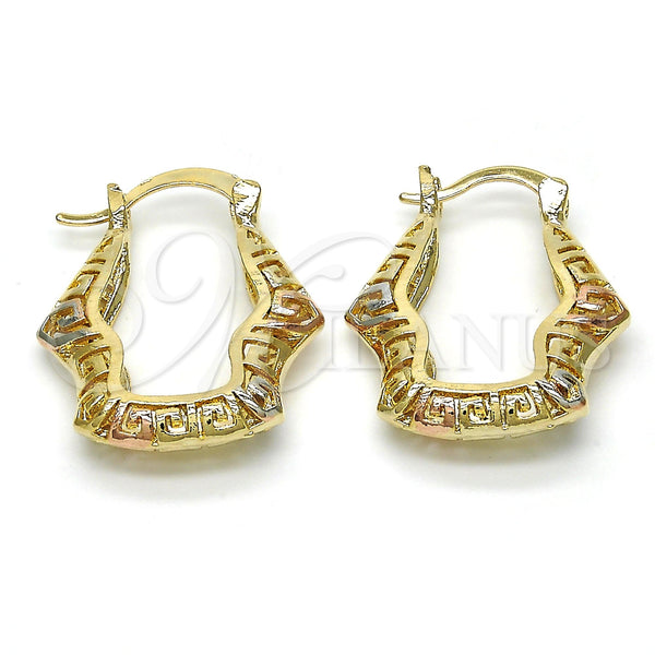 Gold Filled Hoop Earrings — Small Hoop Polished Tricolor 02. — main product view — SKU 116205 | Oro Laminado aretes de aro — Small Hoop pulido Tricolor 02. — SKU 116205