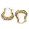 Oro Laminado Small Hoop, Gold Filled Style Greek Key Design, Polished, Tricolor, 02.102.0015.25