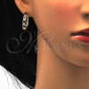 Oro Laminado Huggie Hoop, Gold Filled Style with Garnet and White Cubic Zirconia, Polished, Golden Finish, 02.267.0015.3.25