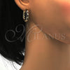 Oro Laminado Huggie Hoop, Gold Filled Style with Garnet and White Cubic Zirconia, Polished, Golden Finish, 02.267.0015.3.25