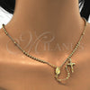 Oro Laminado Thin Rosary, Gold Filled Style Guadalupe and Crucifix Design, Polished, Golden Finish, 09.197.0001.18