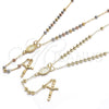 Oro Laminado Thin Rosary, Gold Filled Style Guadalupe and Crucifix Design, Polished, Golden Finish, 09.197.0001.18
