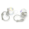 Rhodium Gold Filled Leverback Earring, with Aurore Boreale Swarovski Crystals, Polished, Rhodium Finish, 02.179.0002