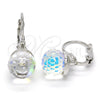 Rhodium Gold Filled Leverback Earring, with Aurore Boreale Swarovski Crystals, Polished, Rhodium Finish, 02.179.0002