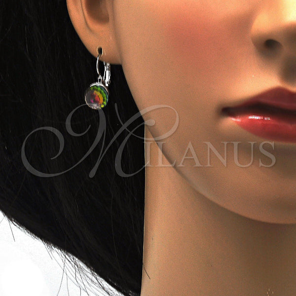 White Gold Filled Ring — Leverback Earring with Volcano Swarovski Crystals Polished 02. — alternate product view — SKU 116236 | Oro Laminado Blanco anillo — Leverback Earring with Volcano Swarovski Crystals pulido 02. — SKU 116236
