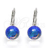 Rhodium Gold Filled Leverback Earring, with Bermuda Blue Swarovski Crystals, Polished, Rhodium Finish, 02.179.0002.2