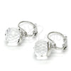 Rhodium Gold Filled Leverback Earring, with Bermuda Blue Swarovski Crystals, Polished, Rhodium Finish, 02.179.0002.2