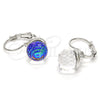 Rhodium Gold Filled Leverback Earring, with Bermuda Blue Swarovski Crystals, Polished, Rhodium Finish, 02.179.0002.2