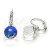 Rhodium Gold Filled Leverback Earring, with Bermuda Blue Swarovski Crystals, Polished, Rhodium Finish, 02.179.0002.2