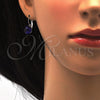 Rhodium Gold Filled Leverback Earring, with Capri Blue Swarovski Crystals, Polished, Rhodium Finish, 02.179.0002.3