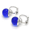 Rhodium Gold Filled Leverback Earring, with Capri Blue Swarovski Crystals, Polished, Rhodium Finish, 02.179.0002.3