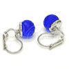 Rhodium Gold Filled Leverback Earring, with Capri Blue Swarovski Crystals, Polished, Rhodium Finish, 02.179.0002.3