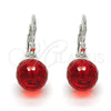 Rhodium Gold Filled Leverback Earring, with Light Siam Swarovski Crystals, Polished, Rhodium Finish, 02.179.0002.4