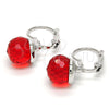 Rhodium Gold Filled Leverback Earring, with Light Siam Swarovski Crystals, Polished, Rhodium Finish, 02.179.0002.4