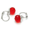 Rhodium Gold Filled Leverback Earring, with Light Siam Swarovski Crystals, Polished, Rhodium Finish, 02.179.0002.4