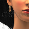 Oro Laminado Small Hoop, Gold Filled Style Greek Key Design, Polished, Tricolor, 02.102.0007.20